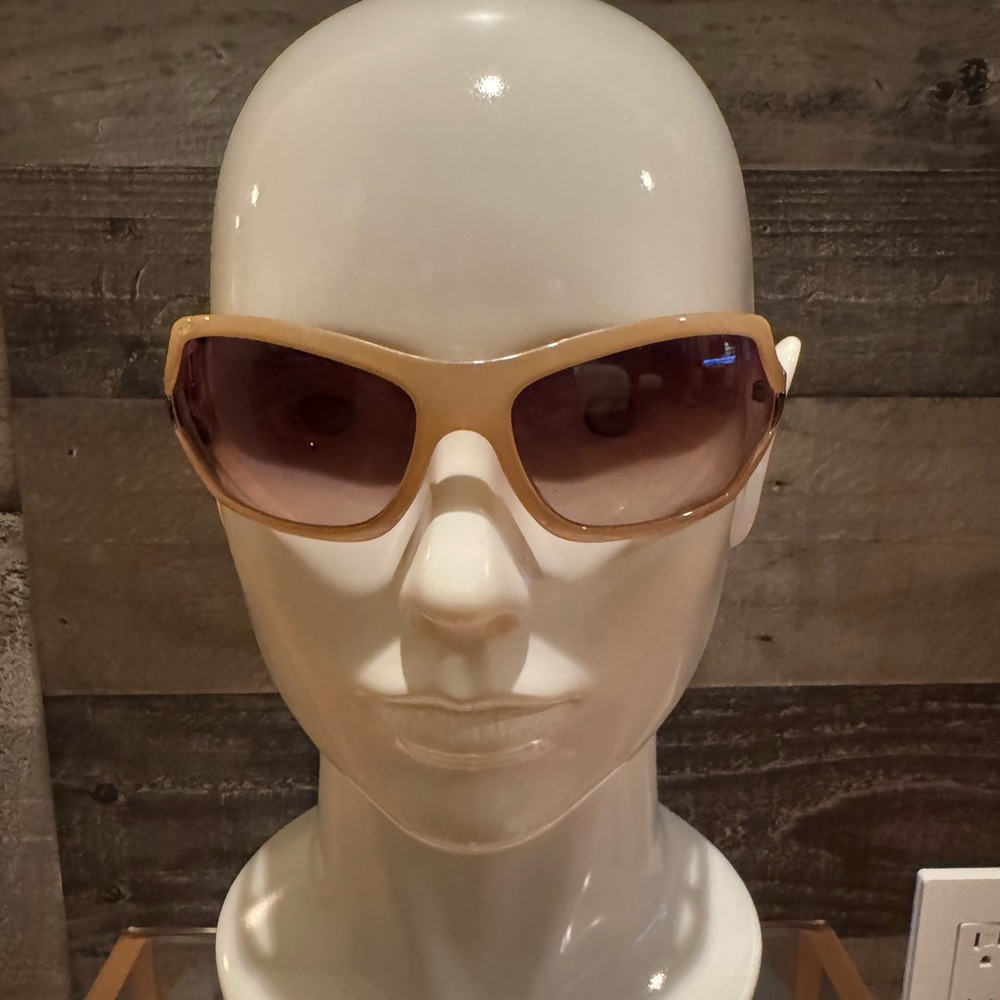 Prada Beige Frame Brown Gradient Lens Sunglasses